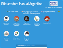 Tablet Screenshot of etiquetadoramanual.com.ar